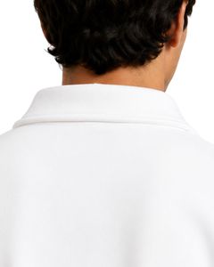 Sweat-shirt blanc oversize pour homme à col zippé, en molleton à manches longues, style streetwear décontracté, en coton épais personnalisé - Product Image 4