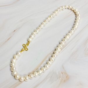 Collana di Perle Autentiche con Chiusura a Quadrifoglio, Accessorio Elegante e Lussuoso - Product Image 2