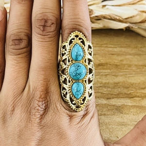 Hot Selling Peacock Boho Brass <b>Ring</b> Women 18k Gold Plated Bird <b>Statement</b> Dainty Minimal Jewelry Wholesale/OEM/ODM Bohemian - Product Image 2
