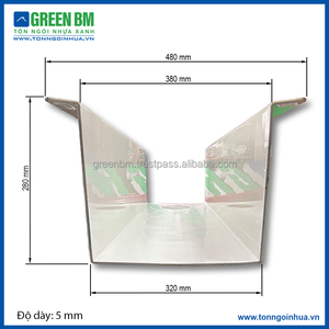 Système en U, fabricant vietnamien de plastique industriel, prix compétitifs, gouttières en PVC trapézoïdales pour l'eau de pluie - Product Image 3