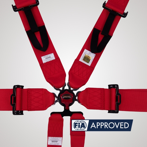 Ceinture de sécurité de course certifiée FIA 8853, rouge, harnais 6 points, 16 couleurs disponibles, vente en gros pour équipement de sécurité automobile sur circuit - Product Image 2