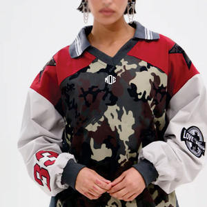 Jersey de Fútbol Americano Personalizado 2026, Manga Larga, Camuflaje, para Mujer, Poliéster, Estilo Urbano, Corte Holgado, Diseño Personalizado, Venta al Por Mayor OEM - Product Image 4