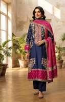 Chemise semi-formelle 3 pièces en soie style kaftan pour femme avec broderie de sequins Longueur de la chemise 51 cm Assortie à un pantalon et un dupatta en soie