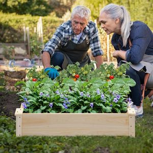 Jardinera Elevada Cuadrada de Madera, Caja de Madera de Abeto para Macetas y Jardineras de Jardín - Product Image 2