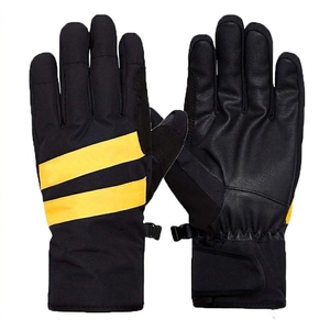 Gants de ski en cuir imprimé élégants, imperméables, coupe-vent, thermiques, à doigts complets, à enfiler, pour hommes, sports d'hiver sur neige - Product Image 1