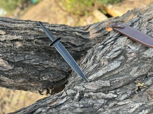 Commando Knife With Straight <b>Edge</b> Carbon Steel Blade Black <b>Rubber</b> Handle 0.6mm Thickness Hunting Knife - Product Image 4
