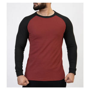 T-shirt à manches longues pour homme, col rond, 100% coton, tissu respirant, 220g, uni, impression de logo personnalisée, coupe classique - Product Image 5