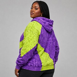 Sweat-shirts à capuche pour femmes, effet délavé, avec logo personnalisé sur le devant, en tissu polaire 100% coton doux et de qualité supérieure, respirant, écologique, pour une utilisation quotidienne - Product Image 3