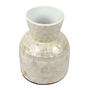 งานฝีมือวินเทจศิลปะชนบท Deco capiz แม่มุกฝังบนโต๊ะแจกันโมเสกลวดลายตกแต่งกระดาษแข็งตกแต่งบ้าน - Product Image 2