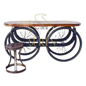 Carrito de Estilo Moderno Inspirado en la Calle, Hecho a Mano en India, de Madera y Hierro, para Hoteles, Resorts, Sala de Estar o Cocina - Product Image 2