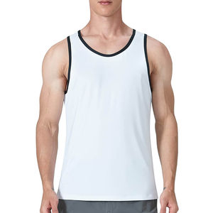 Camisetas sin mangas para hombre, tallas grandes, personalizadas, estilo moderno, tejido transpirable de spandex/algodón, cuello redondo, sin mangas, gran venta. - Product Image 1