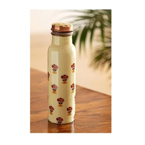 Bouteille en cuivre pur de designer, finition émaillée élégante, tendance du moment, bienfaits pour la santé, à prix abordable - Product Image 1