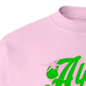 Sudadera Rosa de Cuello Redondo con Estampado Gráfico, Manga Larga, Puños y Dobladillos Acanalados, Ropa Casual Cómoda para el Día a Día - Product Image 3