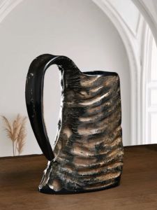 Jarra de Cuerno Pulido de Lujo, Hecha a Mano, Tradicional Vikinga, para Cerveza o Café, Estilo Rústico, NEHA ENTERPRISES - Product Image 5