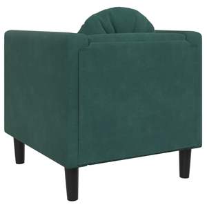 Poltrona in Velluto Verde Scuro con Struttura in Legno Massello, Arredamento Standard per Soggiorno - Product Image 6