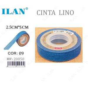 ILAN Nastro di Lino Blu 2.5Cm X 5Cm per Artigianato e Confezionamento - Product Image 1