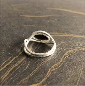 Bague en Onyx Noir en Argent Sterling 925, Bague Simple avec Pierre Noire en Forme de Marquise, Bande en Argent en Forme d'Œil, Bijou Cadeau - Product Image 5