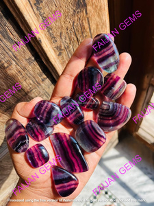 Piedra de Fluorita Arcoíris Natural de Alta Calidad, Cristal Energético, Curación del Amor, Tallado de Sombra, Cabujón Pulido, Piedra Artesanal para Joyería - Product Image 6