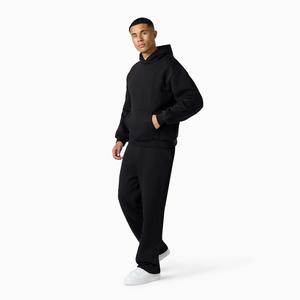 Ensemble de survêtement à capuche pour homme avec pantalon large, style décontracté streetwear, vente en gros, fabrication sur mesure, tenue deux pièces - Product Image 1