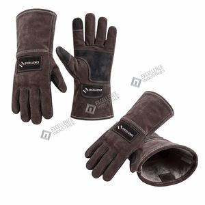 Industrial Heat Resistant Welding <b>Gloves</b> Heavy Duty Leather Protective <b>Gloves</b> for Welding Fabrication and Workshop Work - Product Image 4