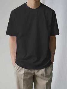 T-shirt Homme Oversize Décontracté à Épaules Tombantes en Coton Écologique 100% de Haute Qualité, Séchage Rapide, Coupe Ample et Épaisse - Product Image 4