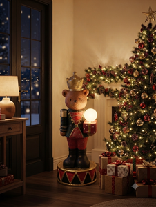 Décorations de Noël en gros : <span class=keywords><strong>Grande</strong></span> statue <span class=keywords><strong>Casse</strong></span>-<span class=keywords><strong>Noisette</strong></span> Ours en Peluche de 32 pouces en magnésia avec lumière LED cadeau - Product Image 5