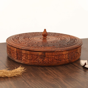 Boîte à épices en bois sculptée à la main, organiseur d'herbes aromatiques pour la cuisine, cadeau de déménagement - Product Image 2