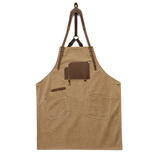 HARAZ INTERNATIONAL Tablier de travail unisexe en cuir véritable, robuste, résistant à l'abrasion, avec plusieurs poches, pour travaux de précision - Product Image 1
