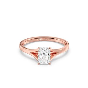 Radiant <b>Split</b> Shank Solitaire <b>Ring</b> - Product Image 5