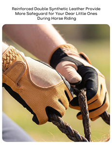 Guantes de Equitación Profesionales de Verano, Diseño Nuevo a Bajo Precio, de Cuero, Completos, Impermeables, Antideslizantes, con Cierre de Velcro - Product Image 4