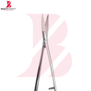 Tijeras de belleza para dar forma a cejas y pestañas, microtijeras de resorte con mango redondo y borde cruzado, 7 unidades, rectas - Product Image 2