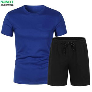 Conjunto de Camiseta y Pantalones Cortos de Algodón Blanco para Hombre, Cuello Redondo, Informal, Transpirable, Ropa de Verano, Estilo Minimalista en Blanco y Negro - Product Image 4