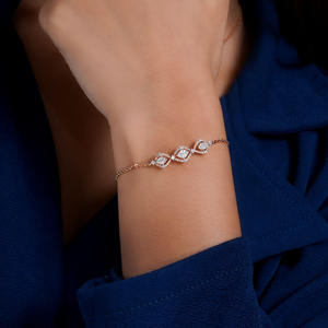Bracelet unisexe plaqué or 18 carats avec pierre naturelle taille émeraude, motif étoile, style hip-hop, chaîne géométrique, bijou classique de fiançailles en alliage à griffes - Product Image 3