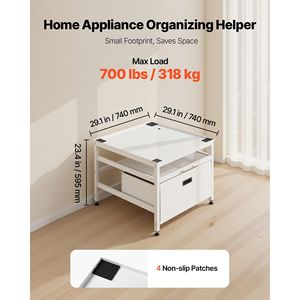 Piedistallo per Lavatrice/Asciugatrice da 23 Pollici con Vassoio Estraibile 29x29 Pollici, Capacità di Carico 700 Libbre, Cesti da 29 Pollici per Lavatrice/Asciugatrice con Spazio di Stoccaggio - Product Image 3