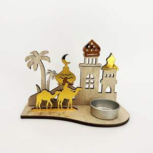 Décoration d'intérieur en bois, élégants bougeoirs, lanternes, pots à bougies pour le salon - Product Image 1