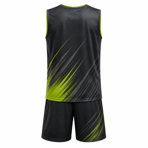 Ensemble de gilets de sport sans manches rayés noir et vert pour hommes, imprimé par sublimation, anti-humidité, pour adultes, toutes saisons - Product Image 6