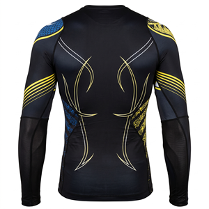 Askar Wear Ind – T-shirt de sport à manches longues pour homme, imprimé par sublimation, séchage rapide, design bleu, noir, jaune - Product Image 2