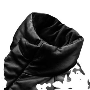 Abrigo cálido de invierno para hombre con cuello levantado capa superior abajo algodón piel de oveja cuero Real Delgado diseño grueso tela de lona - Product Image 5