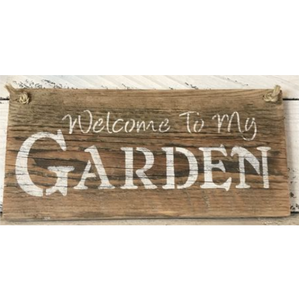 Plaque de bienvenue rustique en bois vieilli pour jardin, vente en gros, panneau suspendu vintage pour cour, décoration de jardin - Product Image 1