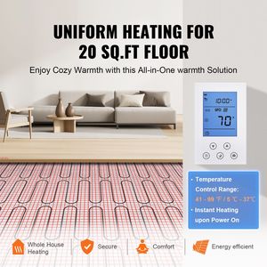Alfombra Eléctrica de Calefacción por Suelo Radiante de 20 m² Termostato Digital con Sensor Integrado y Fácil Instalación - Product Image 2