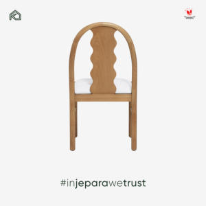 Silla de Acento Moderna de Madera de Teca Sólida de Lujo, Elegante Silla Tapizada para Dormitorio, Comedor, Sala de Estar, Muebles Artesanales de Jepara - Product Image 3