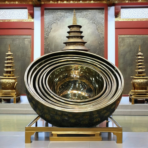 Ensemble de bols chantants tibétains 7 notes de Chakra Bol de guérison sonore fait à la main ~ Méditation en métal en laiton himalayen martelé Grand bol SING - Product Image 5