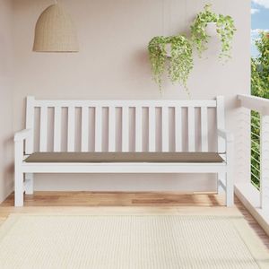 Cojín para banco de jardín de tela Oxford color taupe, 78,7x19,7 pulgadas - Product Image 1