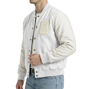 Chaqueta Varsity Unisex Marrón, Exterior de Lana/Viscosa, Forro de Poliéster/Algodón, Forro Polar, Estampado Digital, Ropa Casual de Invierno, Corte Regular - Product Image 3