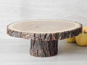 Base para Pastel de Madera con Superficie Circular Lisa y Base Ancha Estable, Diseñada para una Presentación Elegante de Postres y Decoración de Pasteles - Product Image 2