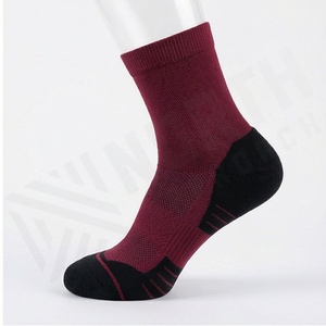 Athletic <b>Socks</b> Ankle Length Burgundy Black Toe Breathable Polyester Spandex <b>Running</b> Sports <b>Socks</b> for Adults Summer Use - Product Image 3