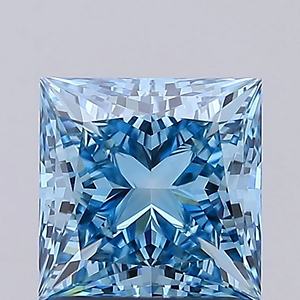 Diamant bleu fantaisie de laboratoire taille princesse, pierre brute de forme carrée pour la fabrication de bijoux - Product Image 2