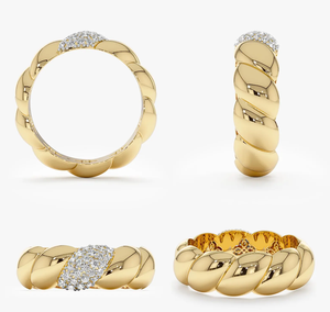 Bague de fiançailles et de mariage de luxe plaquée or, certifiée IGI, sertie de diamants de laboratoire taille brillant vintage, design haut de gamme pour femme - Product Image 4