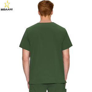 <b>Scrub</b> <b>Tops</b> for Men - Classic V-Neck <b>Top</b> with 4 Pockets, Side Slits - Product Image 2