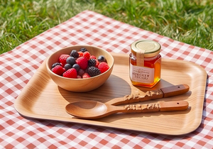 Ensemble de couverts en bois pur avec manche au design unique et finition naturelle, parfaits pour les mariages, la cuisine, les hôtels et les restaurants. - Product Image 5